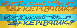 Класний керівник - стрічка атласна ЖБ з глітером без обведення (укр.мова)