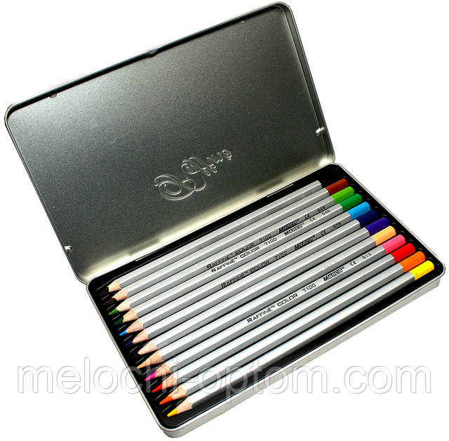 Олівці кольорові в металевому пеналі Олівці кольорові в металевому пеналі