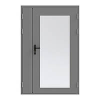 Техническая металлическая дверь со стеклом,2000*1200 мм, Venso ДМУ 2 20-12 СТ