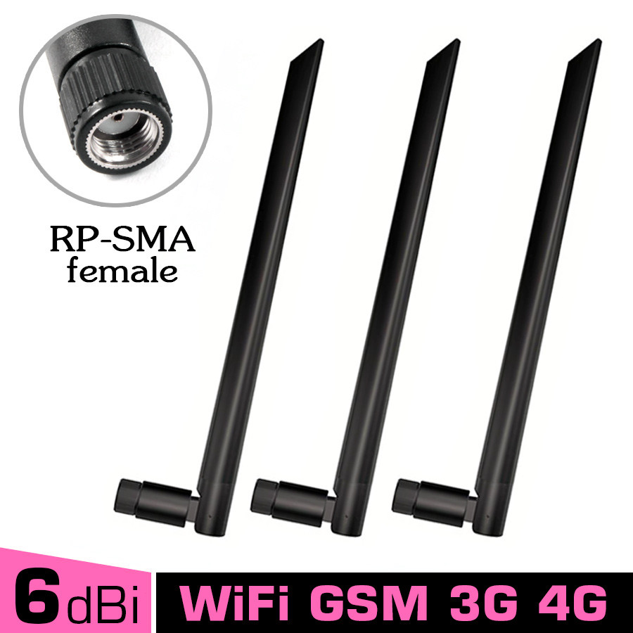 Антена WiFi GSM 3шт. 6 dBi 3G 4G LTE 900/1800MHz 2.4 GHz 5GHz RP SMA для маршрутизаторів, модемів, репітерів