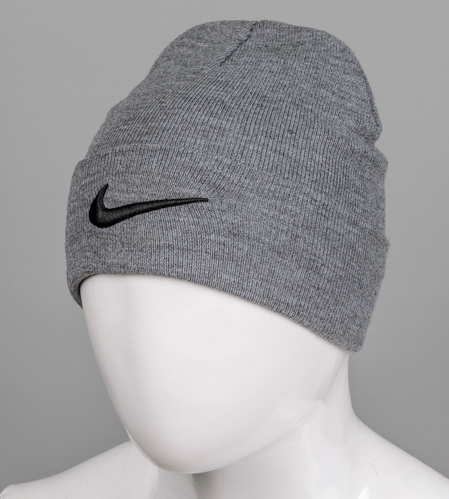 Шапка молодіжна з вишивкою NIKE (m33), Сірий