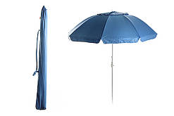 Зонт пляжний з нахилом 2,2 м і клапаном посилений з гвинтом (28/32) блакитний СИЛА