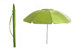 Зонт пляжний з нахилом і клапаном 2м (19/22) зелений СИЛА
