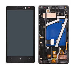 Дисплей Nokia Lumia 930, чорний, з тачскрином, з рамою