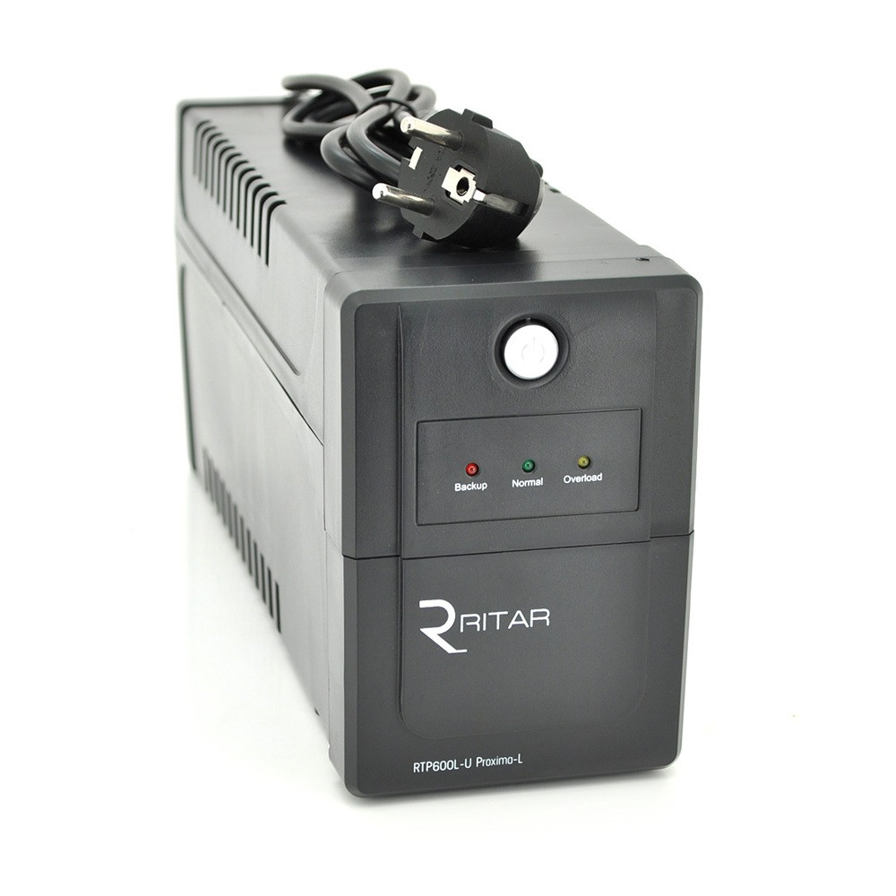 ДБЖ Ritar RTP600-U Proxima-L 360W, Lin.int., AVR, 2xSchuko, пластик (RTP600L-U/07861)