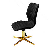 Стілець Toni GD — Modern Base чорний 1011 велюр на золотій хрестовині на стопах, фото 3