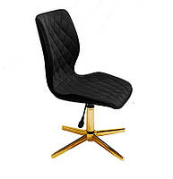 Стілець Toni GD — Modern Base чорний 1011 велюр на золотій хрестовині на стопах, фото 4