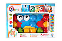 Игрушка "Мозаика для малышей ТехноК", 6047, 26 фишек, 6 трафаретов