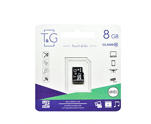 Карта пам'яті microSDHC T&G (UHS-1) 8GBSD class 10 (без адаптера) (Гарантія 3 роки)