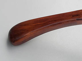 Довжина 45 см. Плічка вішалки тремпеля дерев'яні коричневого кольору широкі, фото 3