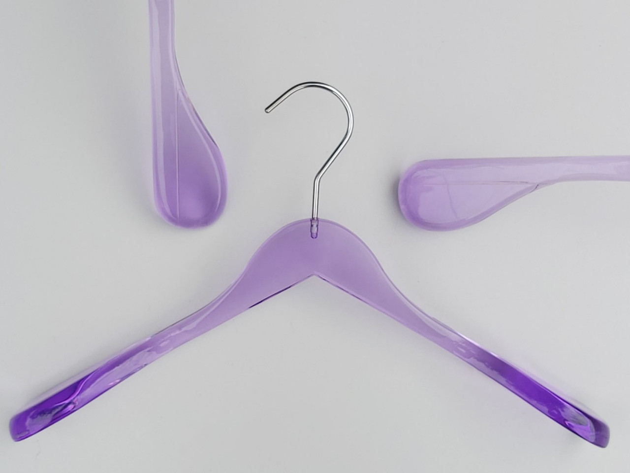Довжина 41,5 см. Плічка серія Сristallo акрилові фіолетово прозорі, Mainetti Group Італія