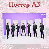 Постер плакат BTS Bangtan Boys ON 42х29 см А3 (poster_0033)