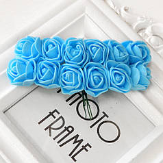 Букет трояндочок з фоамірану, 1,5-2 см, блакитні