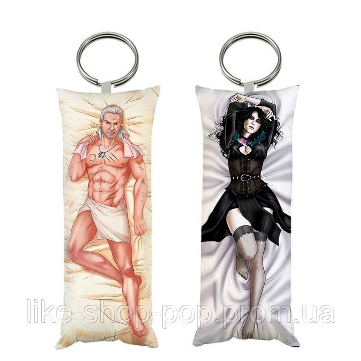 Брелок Мини-дакимакура Геральт и Йеннифэр Ведьмак 4*10 См (br0013 ...