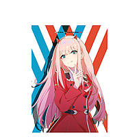 Постер плакат аниме Милый в франксе Зеро Ту Darling in the Franxx 42х29 см А3 (poster_0257)