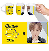 Чашка белая k-pop Джин BTS Butter (z0951)