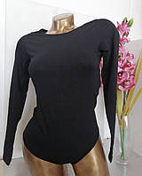 Жіноче боді з довгим рукавом бавовна 42, 48р Туреччина чорний TM Anit