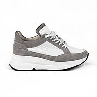 Кросівки шкіряні 37-й розмір Woman's heel жіночі на шнурівці сірі