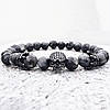 Чоловічий браслет з натурального каміння, кам'яний браслет з черепом з Яшми, фото 7
