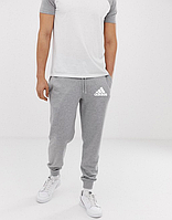 Теплые мужские спортивные штаны Adidas №57 серые ФЛИС (до -25 °С)