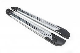 Бокові пороги Vision New Grey для Jeep Cherokee/Liberty 2007-2013 Алюміній (2 шт.)