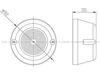 Запасне скло габаритного ліхтаря Fristom FT-008 KB біле, фото 3