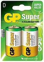Батарейка щелочная GP 13A-U2 Super Alkaline LR20 D (блистер)