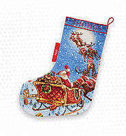 Набор для вышивания нитками LETISTITCH The Reindeers on it's way! Stocking (LETI 989)