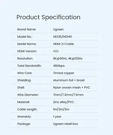 Кабель HDMI Ugreen 1м. Ver.-2.0 4K 1080P, фото 3