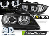 Передні фари BMW 3 (E90/E91) 2005-2008 3D LED Angel Eyes тюнінг під ксенон (ЦЕНА ЗА ПАРУ)