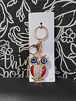 Брелок на ключи сова со стразами
