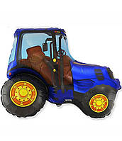 Шар фольгированная фигура синий трактор Flexmetal 78*94 см
