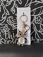 Брелок на ключи сова со стразами