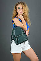 Женский кожаный Рюкзак Лимбо, размер мини, натуральная кожа итальянский Краст цвет Зеленый