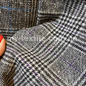 Костюмна (брючна) тканина Шотландка Фіолетова смужка