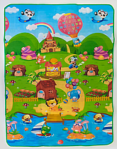 Двосторонній килимок дитячий "Тварини і циферки" 180х120 см