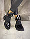 Жіночі чорні черевики натуральна лакована шкіра+гумка Демі, фото 3