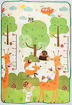 Двосторонній килимок дитячий "Цифри і тварини" з ростоміром 180х120 см