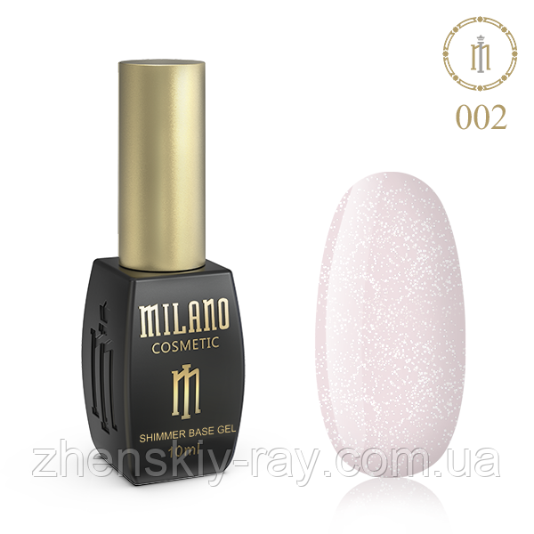 Кольорова база для гель-лаку із шимером Milano No 02, 10 мл