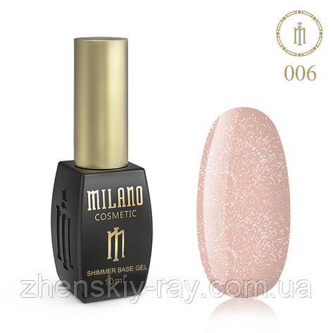 Кольорова база для гель-лаку із шимером Milano No 06, 10 мл, фото 1