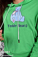 Сорочки кольорові худі укорочені з принтом білий синій зелений хакі жіночі