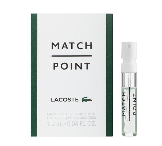 Новий чоловічий аромат Lacoste Match Point 1,2 ml пробник оригінал, фужерні зелені чоловічі парфуми на кожен день