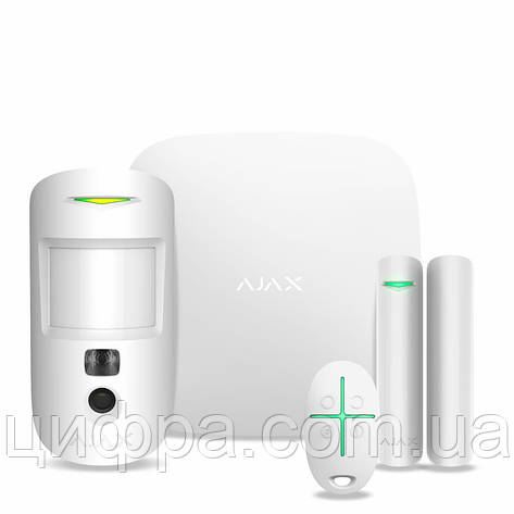 Комплект сигналізації Ajax StarterKit Cam HDR білий, фото 1
