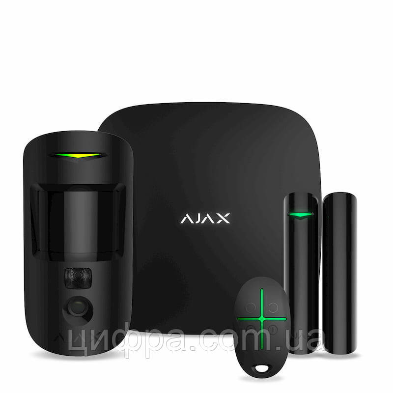 Комплект сигналізації Ajax StarterKit Cam HDR чорний