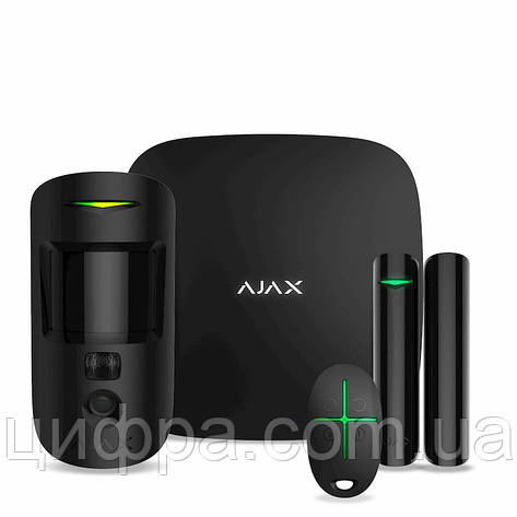 Комплект сигналізації Ajax StarterKit Cam HDR чорний, фото 1