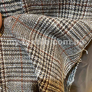 Костюмна (брючна) тканина Шотландка Помаранчева смужка