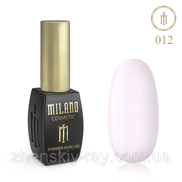 Кольорова база для гель-лаку із шимером Milano No 12, 10 мл