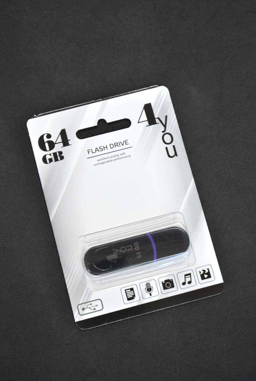 Флеш-накопичувач Usb 64Gb 4you 012 Jet series Black