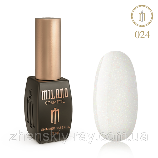 Кольорова база для гель-лаку із шимером Milano No 24,10 мл