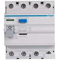 УЗО HAGER четырехполюсное 4P , 40A , 30mA , AC, CD441J